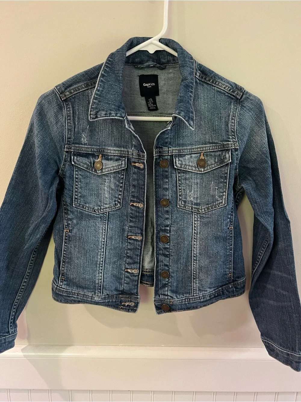 GAP Kids Girls Vintage Wash Blue Denim Jacket